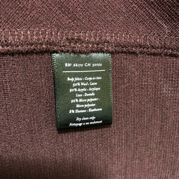 SALE Anthropologie Deletta Burgundy Wool Dress - Picture 6 of 6